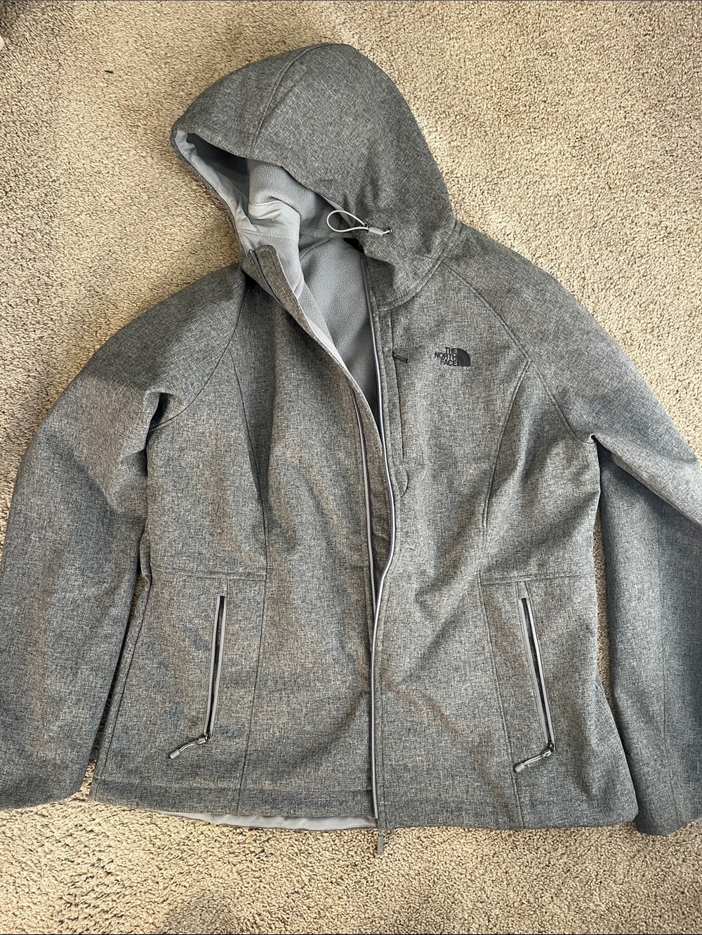 The North Face Women's Gray Windwall Hooded Softshell Raincoat